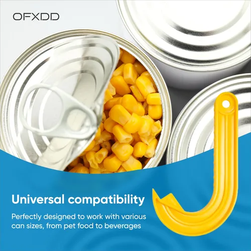 Miniatura 5 de Abrelatas manual de ganchos, abridor de latas de comida para mascotas, abrelatas de comida fácil de tirar de anillo (1 color)