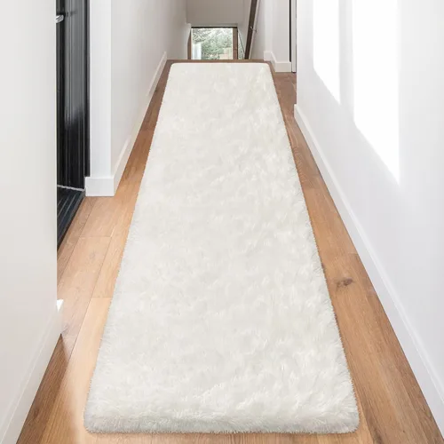 Miniatura 32 de Alfombras de pasillo beige de 2 x 6 pies para dormitorio, sala de estar, alfombra de felpa suave y esponjosa, alfombra de pasillo para pasillos