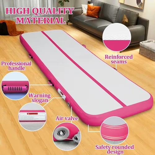 Miniatura 3 de Colchoneta inflable para gimnasia con bomba de aire eléctrica, pista de gimnasia para uso doméstico, entrenamiento, animadoras, niños, gimnasio, yoga