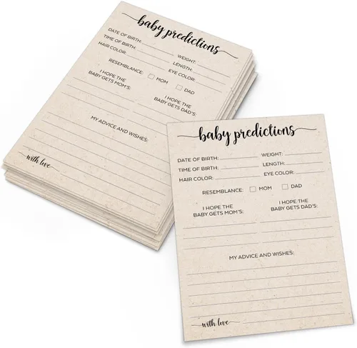 321Done Predicciones y tarjetas de consejos para bebés, fabricadas en Estados Unidos, bronceado de 4 x 6, divertidos juegos y actividades