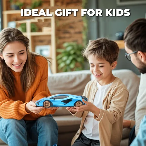 Miniatura 7 de QUN XING Auto a control remoto 1:24 con licencia oficial de 2.4GHZ Rc Cars Lambo Sport Racing Toy Car para niños de 4 a 7 años, regalo de Azul