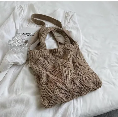 Miniatura 3 de Coconut Girl - Bolsa de mano estética para playa, bolsa de mano de ganchillo, accesorios de playa para mujer
