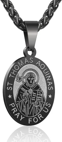 Miniatura 28 de P. BLAKE Collar ovalado de San Cristóbal, Miguel, José, Jude/Virgen María/José/Francisco/Patrick/Anthony/Benedict/Thomas para hombres y mujeres