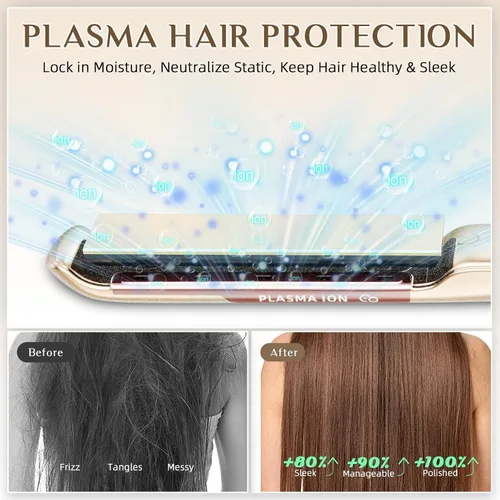 Miniatura 3 de RUCHA Plancha plana de 1 pulgada, alisadora de pelo de cerámica de calentamiento rápido 30S para mujeres, alisador y rizador de pelo de iones