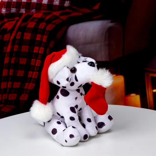 Miniatura 6 de Plushland Pawpal de Navidad con sombrero de Papá Noel, animales de peluche, marioneta de peluche de 8 pulgadas para niños, un regalo perfecto