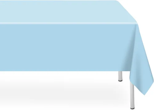 Miniatura 136 de Paquete de 6 manteles de plástico desechables azules y blancos a cuadros, manteles de plástico azules para fiestas, 54 x 108 pulgadas impermeables