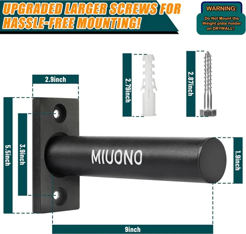 Miniatura 3 de Weight Plate Holder, Wall Mounted Weight Rack Storage for Weight Plates, Home Gym Organizer
