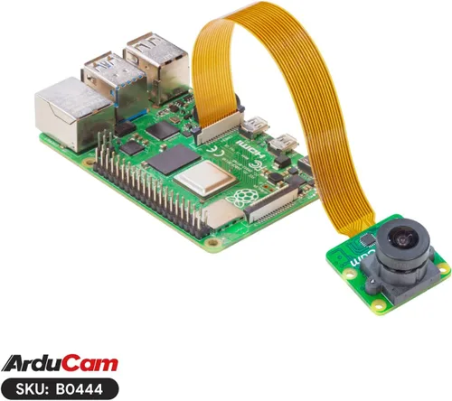 Miniatura 4 de Arducam para módulo de cámara Raspberry Pi 5, cámara de luz ultra baja a color IMX462, con lente M12 gran angular de 141 ° (H) y cámara web de alta