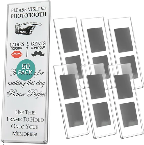 Miniatura 7 de pbf PHOTO BOOTH FRAMES Marcos magnéticos de fotos de 2 x 6 para refrigerador, 2 x 6 marcos acrílicos magnéticos transparentes para tiras de fotos