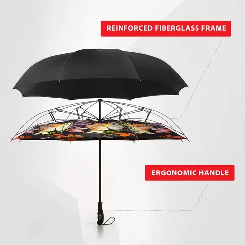 Miniatura 5 de Repel Umbrella Reverse Umbrella - Upside Down Inverted Reversible Wind Resistant Design - Teflon Canopy - Windproof Umbrella with Fiberglass Ribs
