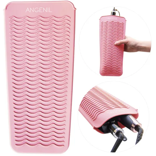 Miniatura 6 de ANGENIL - Alfombrilla de silicona resistente al calor para plancha plana, para viaje con doble voltaje, rizador de pelo, alisador de cabello, Rubor
