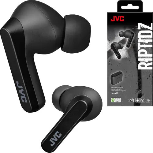 JVC RIPTIDZ - Audífonos inalámbricos con sensor táctil, uso de un solo oído, IPX5, Bluetooth 5.1, batería de larga duración (hasta 30 horas), HAA9TB