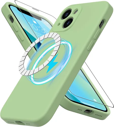 Miniatura 48 de DEENAKIN Funda magnética de silicona para iPhone 12 Pro con protector de pantalla, compatible con MagSafe, protección de cámara, funda protectora