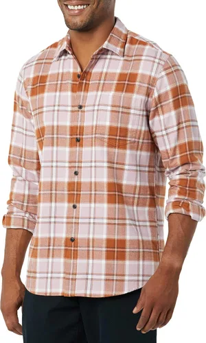 Miniatura 37 de Amazon Essentials Camisas de franela de manga larga para hombre, corte ajustado, a cuadros con botones