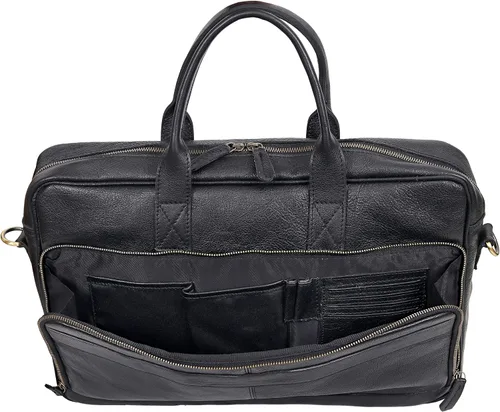 Miniatura 6 de Maletín de piel de 18 pulgadas para ordenador portátil, bolsas de mensajero para hombres y mujeres, la mejor bolsa de oficina, escuela, universidad