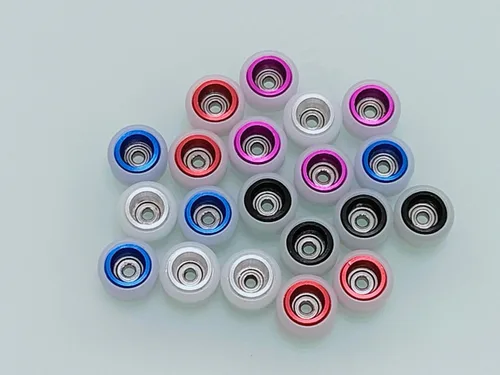 Miniatura 7 de LEEFAI Ruedas de diapasón incrustadas a mano, capa de aleación – Ruedas de patineta de dedo caliente – Ruedas de rodamientos ultra giratorios