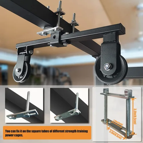 Miniatura 4 de Accesorio de polea para rack de potencia, máquina desplegable LAT - Sistema de polea doble de cable y peso para entrenamiento de fuerza en gimnasio