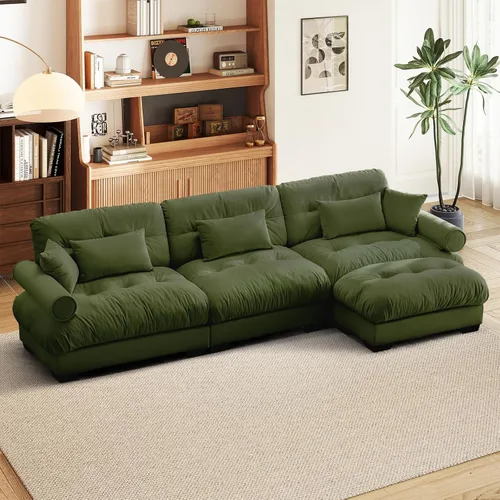 Miniatura 64 de SoarFlash Moderno sofá reclinable de terciopelo para sala de estar, sofá biplaza para apartamento, sofá de almacenamiento con marco de madera Azul