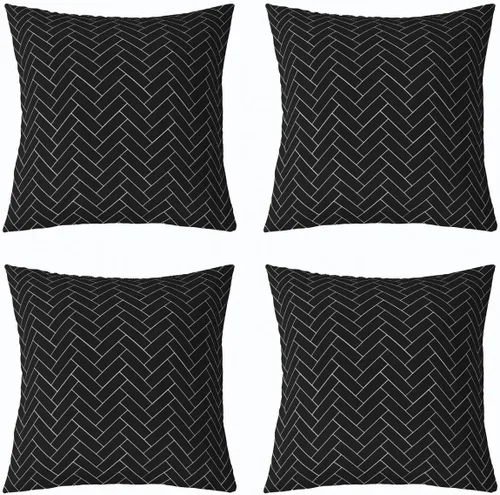 Miniatura 10 de Fundas de almohada geométricas modernas con rayas en rojo, marrón y negro, diseño retro de círculos y remolinos, juego de 4 fundas de almohada de 16