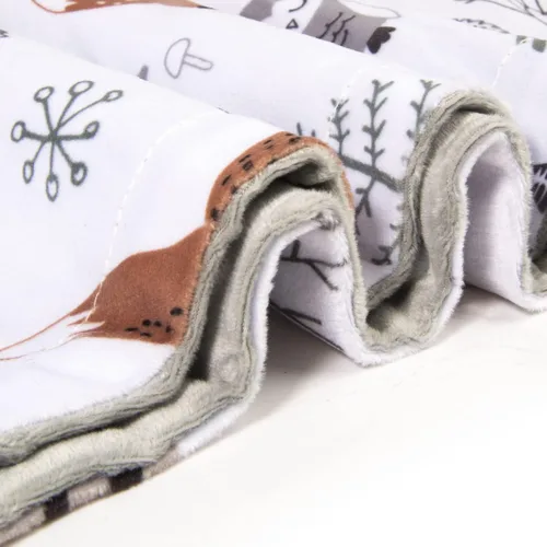 Miniatura 4 de HOMRITAR Manta de bebé para niños y niñas, manta de felpa suave de visón con respaldo punteado de doble capa para niños pequeños con zorros