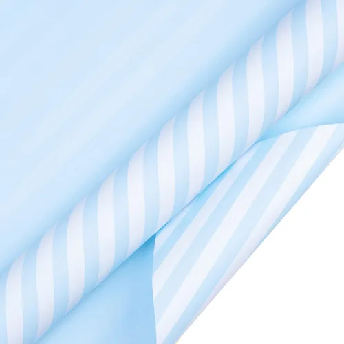Miniatura 2 de WRAPAHOLIC Papel de regalo reversible azul bebé de 30 pulgadas, papel de regalo azul bebé y rayas para cumpleaños, vacaciones, bodas, baby shower