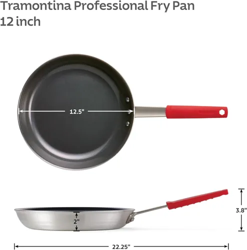 Miniatura 5 de Tramontina Sartén profesional de cerámica antiadherente grande de 12 pulgadas, sartén de aluminio de calibre pesado con revestimiento antiadherente