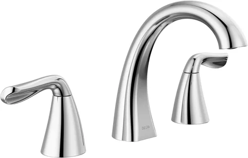 Miniatura 11 de Delta Arvo - Grifo de 3 agujeros de oro cepillado, grifo de lavabo de baño de 8 pulgadas de gran extensión para tocador, conjunto de desagüe Bronce