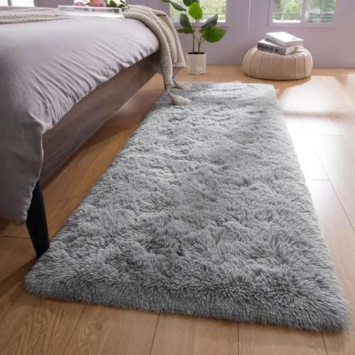 Miniatura 18 de YJ.GWL Alfombras de pasillo para pasillo, 2 x 4, lavables, pequeñas, color gris, para sala de estar, dormitorio, alfombra suave y esponjosa