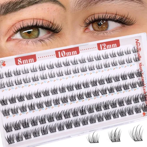 Miniatura 18 de Extensiones de pestañas en racimo naturales, pestañas individuales onduladas, 10-16 mm, para colocar en casa, extensiones de pestañas en racimo