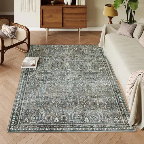 Miniatura 15 de Alfombras Lahome de color verde oscuro para pasillo de 2x10, alfombra lavable resistente a manchas para cocina de 10 pies, alfombra antideslizante