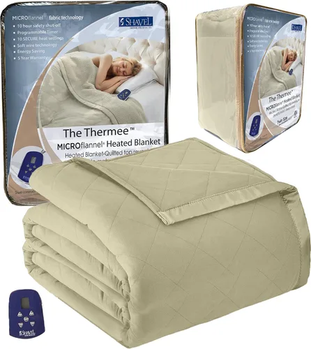 Miniatura 16 de Thermee Manta térmica de microfranela tamaño Queen – 10 ajustes, programable, calentamiento rápido, cuadros rústicos