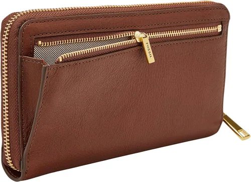 Miniatura 8 de Fossil Liza - Cartera de cuero con cremallera alrededor para mujer con correa retráctil para la muñeca