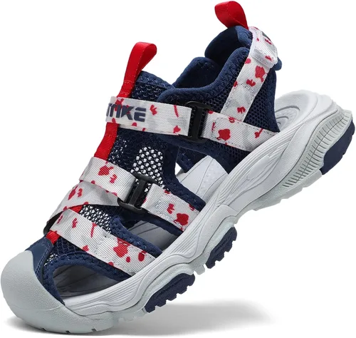 Miniatura 33 de JMFCHI Sandalias deportivas de verano para niños y niñas, sandalias de punta cerrada para exteriores, zapatos atléticos para agua, sandalias