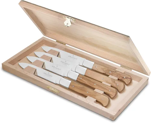 Miniatura 2 de Hampton Forge Sfs51L04Wb Lynden - Juego de 4 cuchillos para carne de madera de olivo