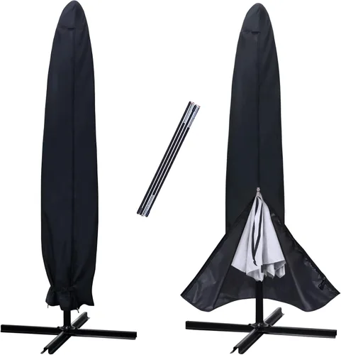NettyPro Funda impermeable para sombrilla de patio, para exteriores, para exteriores, de 6 a 9 pies, color negro