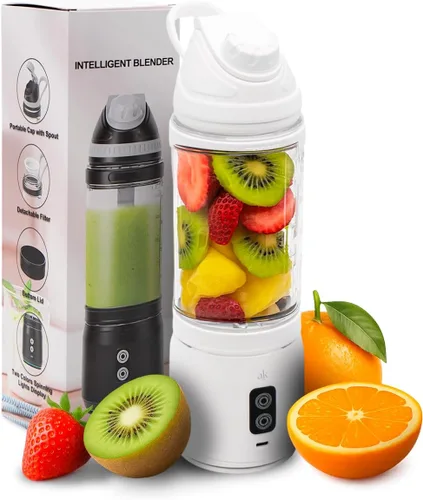 Miniatura 10 de Licuadora recargable para batidos de 23.7 fl oz - Mini licuadora de viaje personal portátil para batidos con seis cuchillas de acero inoxidable