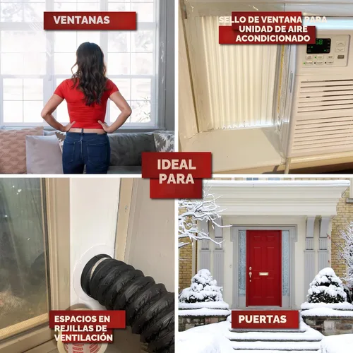 Miniatura 7 de XFasten Cinta transparente para sellado de ventanas, 2 pulgadas x 30 yardas (50.8mm x 27.43m), cinta de sellado de aislamiento de ventana