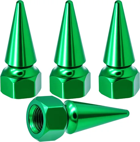 Miniatura 19 de 4 piezas de tapas de válvula de rueda con forma de punta, tapa de aire de aluminio para automóviles, cubiertas universales de válvula de rueda a