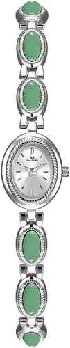 Miniatura 14 de CARLIEN Reloj de pulsera de cuarzo ovalado para mujer, de lujo, delicado, dorado, plateado, perla y números arábigos, fácil de leer, resistente al