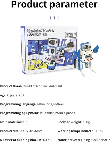 Miniatura 7 de Yahboom Kit de programación de bloques de construcción, módulo de sensor con micro bit V2 codificación STEM Kit de robot DIY Educación programable