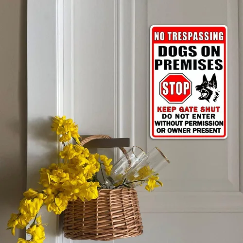 Miniatura 4 de Letrero de metal con texto en inglés «Beware Of Dog» («Beware Of Dog» («Beware Of Dog» («Beware Of Dog»