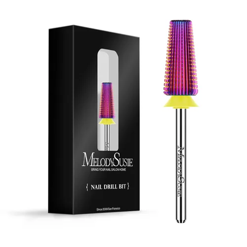 Miniatura 25 de MelodySusie Super Cut Edition Brocas para Uñas 5 en 1, Brocas Multifunción de Carburo de Tungsteno de 3/32'', Adecuadas para Manicura Pedicura