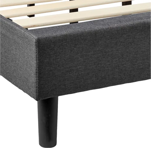 Miniatura 6 de Plataforma para cama con tapizado cuadrado tejido Zinus, Madera, gris