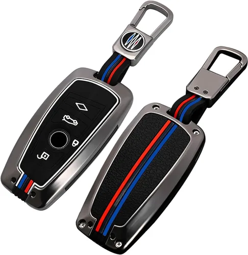 Miniatura 12 de OLLEN Funda de Metal Pesado para Llavero, Compatible con BMW 2 5 6 7 Series X1 X2 X3 X5 X6 GT Series, Carcasa de Protección Completa para Llavero