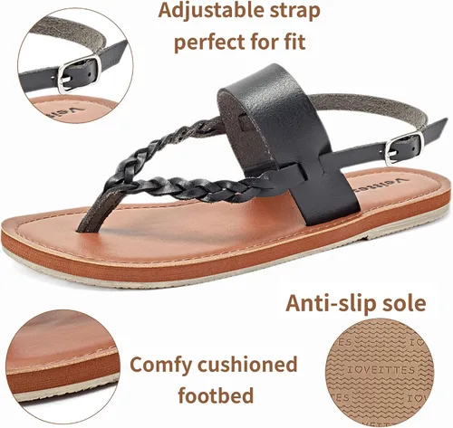Miniatura 4 de Veittes Sandalias de mujer - Cómodas sandalias bohemias con cuentas para el verano.