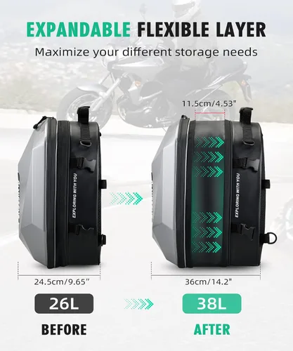 Miniatura 4 de NICECNC Mochila para casco de motocicleta, Negro & gris, Grande, Equitación