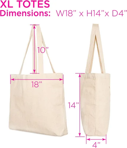 Miniatura 4 de Bolsa de lona, diseño animal, refuerzo resistente, 100% algodón natural, para compras, comestibles, computadora portátil., XL, Bolso grande de lona