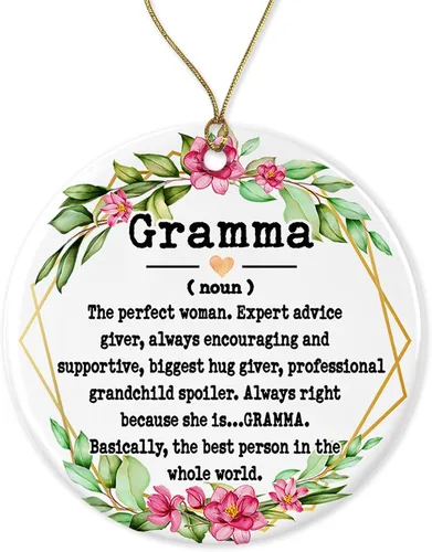 Adorno de nombre de Gramma – Adorno de Navidad para abuela – Adorno del Día de la Madre – Regalos de Gramma – Definición de Gramma – Recuerdo