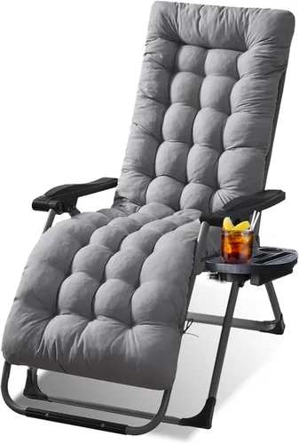Moclever Cojín para silla de gravedad cero de 67 x 22 x 4 pulgadas, cojín reclinable grueso para interiores y exteriores, cojín suave para tumbona