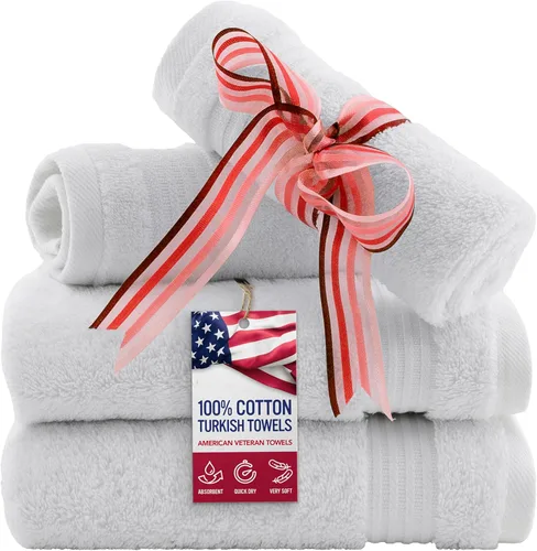 Miniatura 37 de Toalla American Veteran, Juego de Toallas de Mano para Baño de 4, 100% Conjunto de Toallas de Mano Turcas de Algodón, Toallas de Mano Suave